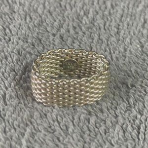 Tiffany and Co. Sterling Silver Mesh Ring - DISCONTINUED BY MFR! - Size 5